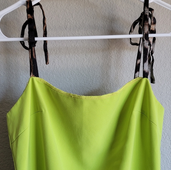 Christian Siriano Leopard Ties Green Sheath - Picture 4 of 7